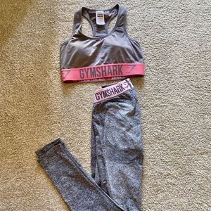 GYMSHARK grey/pink set